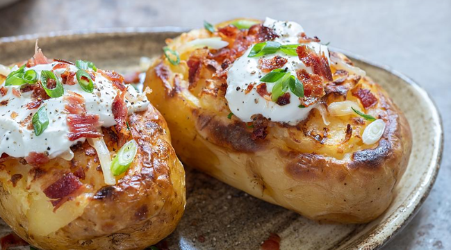 Air Fryer Baked Potato With Extra Virgin Olive Oil