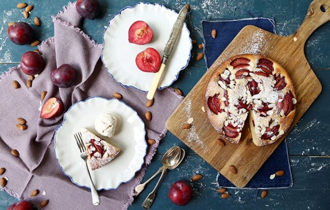 Plum Almond And Olive Oil Cake