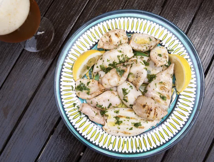 Grilled Squid With Extra Virgin Olive Oil